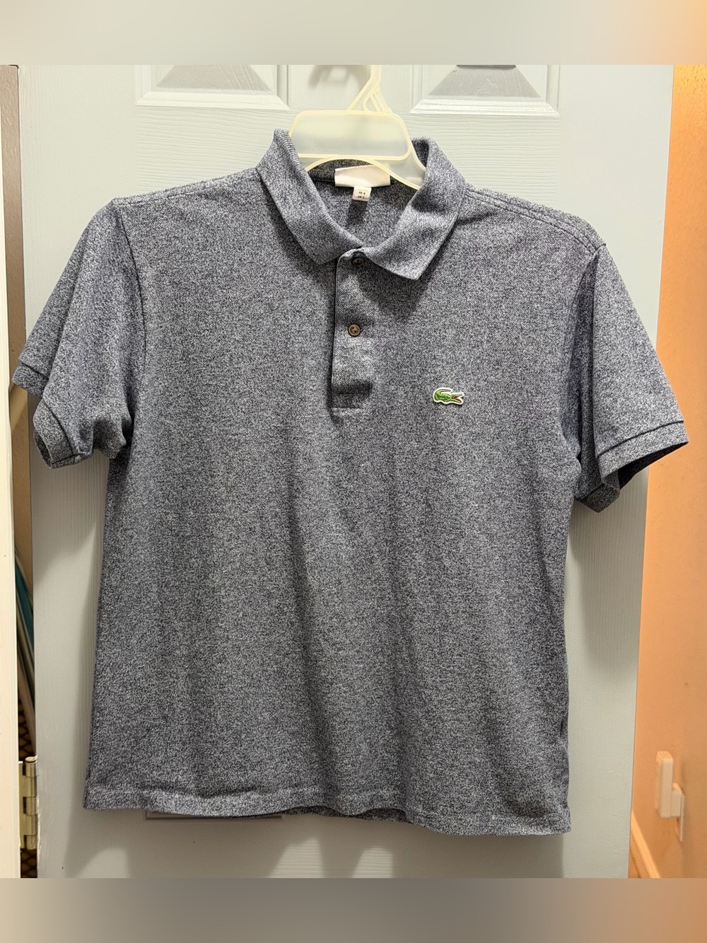Lacoste Classic Mens Large Gray Polo Short Sleeve Shirt